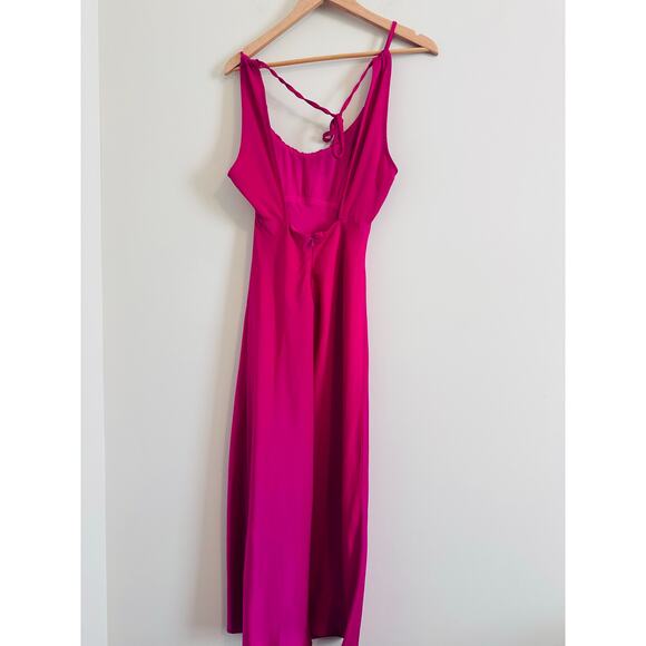 ASTR Pink Ruched Bust Slit Midi Dress Size XS - Picture 4 of 6